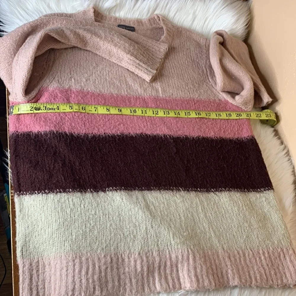 Vince Camuto Umbra Forest Pink Shadow Striped Sweater Size XL